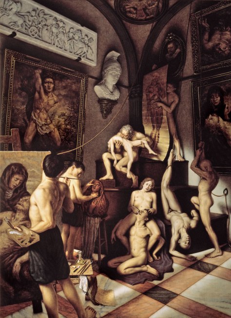 "SOLVE ET COAGULA" Temple de huevo y óleo / lienzo / tabla 165 x 122 cm. 1992