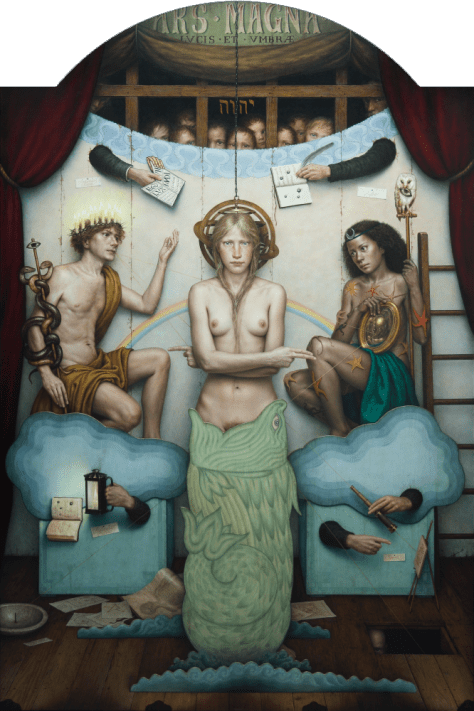 " ARS MAGNA" Oil and gold leaf / table 184 x 122 cm. 2010