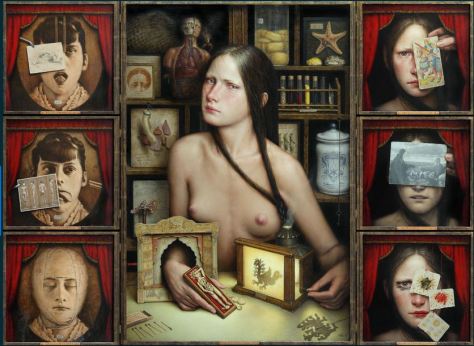 "DIES IRAE" Oil / wood Polyptych 7 pieces: 74 x 100 cm. 2012