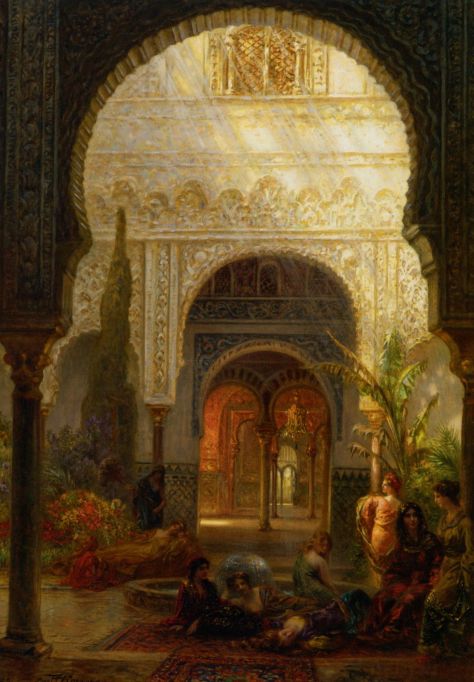 The-Patio-della-Reina---The-Alcazar-Sevilla-by-Ernst-Carl-Eugen-Koerner